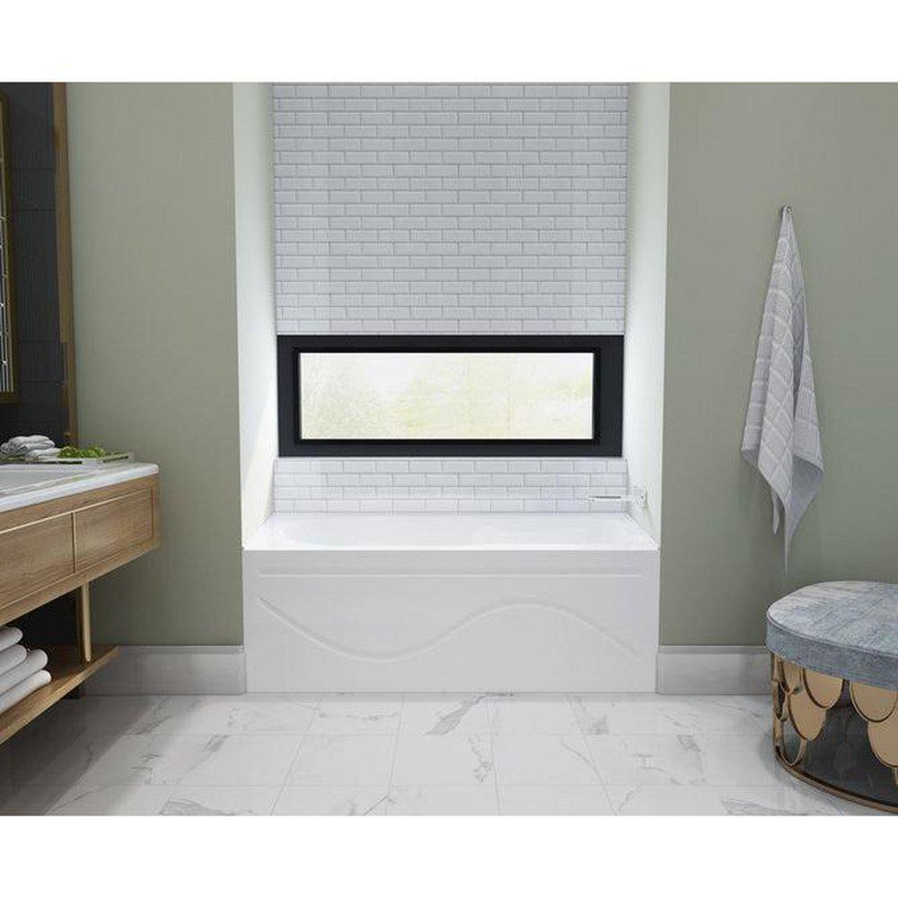 Aqua Eden 60" Three Wall Alcove Acrylic Soaking Tub with Right Drain Assembly and Overflow 