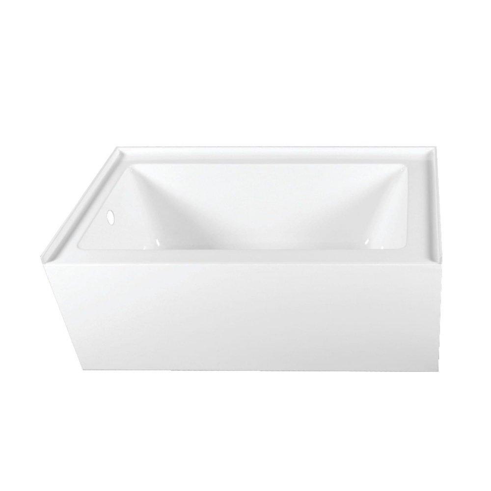 Aqua Eden 60" Three Wall Alcove Acrylic Soaking Tub with Left Drain Assembly and Overflow 