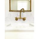 Kingston Brass Brushed Brass Two Handle Bridge and Widespread Kitchen Faucet 