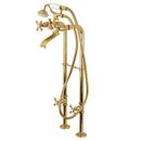 Kingston Brass Polished Brass Three Handle Cross Floor Mount Filler 