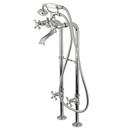 Three Handle Cross Floor Mount Filler in Polished Chrome