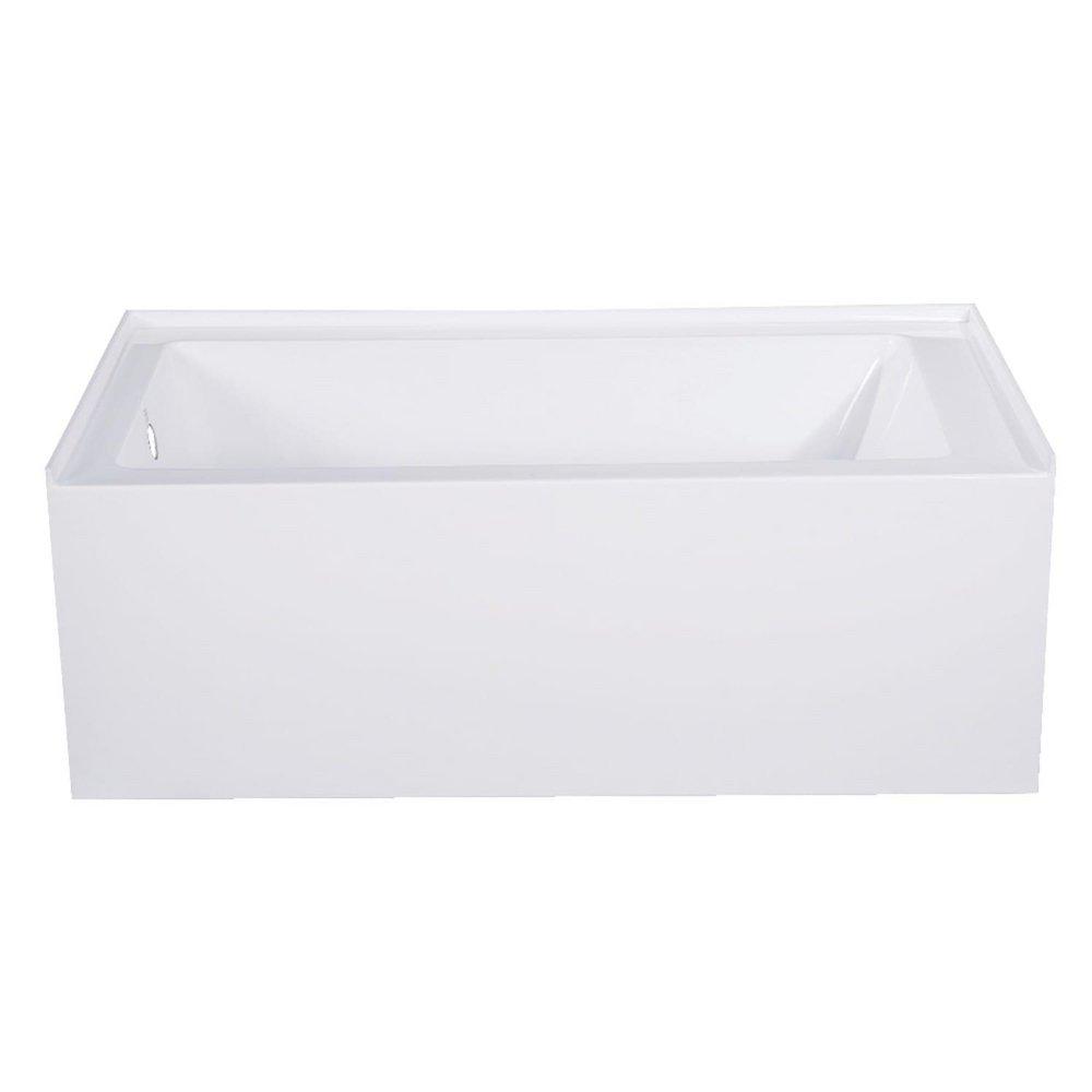 Aqua Eden 54" Three Wall Alcove Acrylic Soaking Tub with Left Drain 