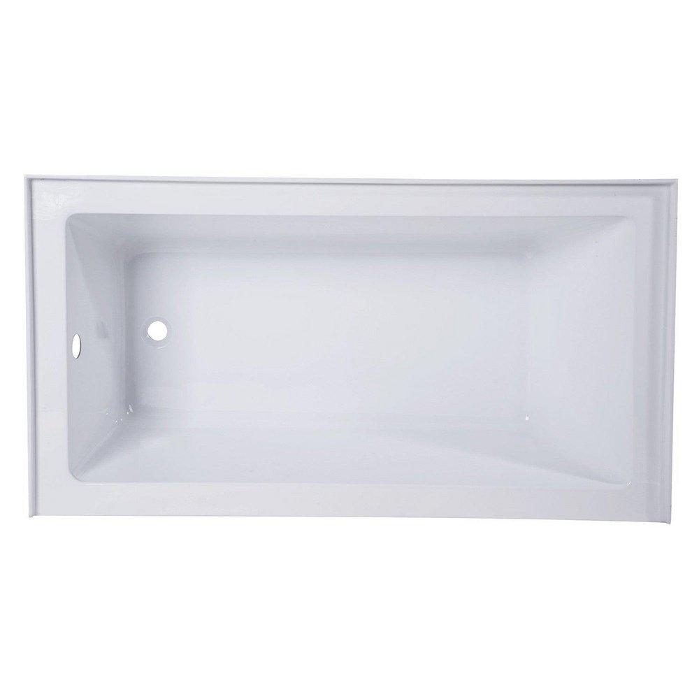 Aqua Eden 54" Three Wall Alcove Acrylic Soaking Tub with Left Drain 
