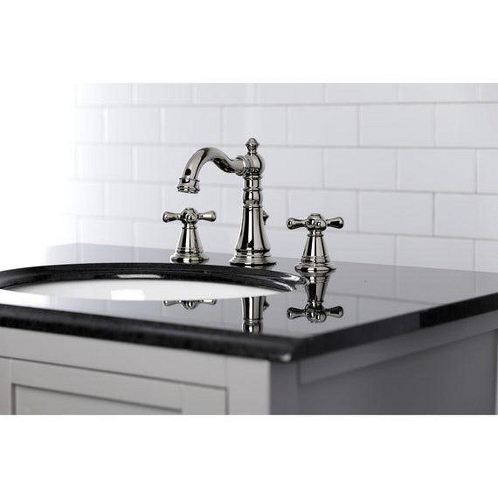 Kingston Brass Polished Nickel Two Handle Widespread Bathroom Sink Faucet 