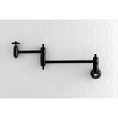 Restoration 1.8 GPM Wall Mounted Double Handle Kitchen Pot Filler with Metal Handles 