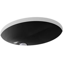 19-1/4 in. Undermount Oval Vitreous China Bathroom Sink in Black Black&trade;