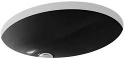 19-1/4 in. Undermount Oval Vitreous China Bathroom Sink in Black Black&trade;