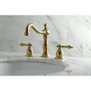 Heritage 1.2 GPM Widespread Deck Mounted Bathroom Faucet with Lever Handles - Pop-Up Assembly Included 