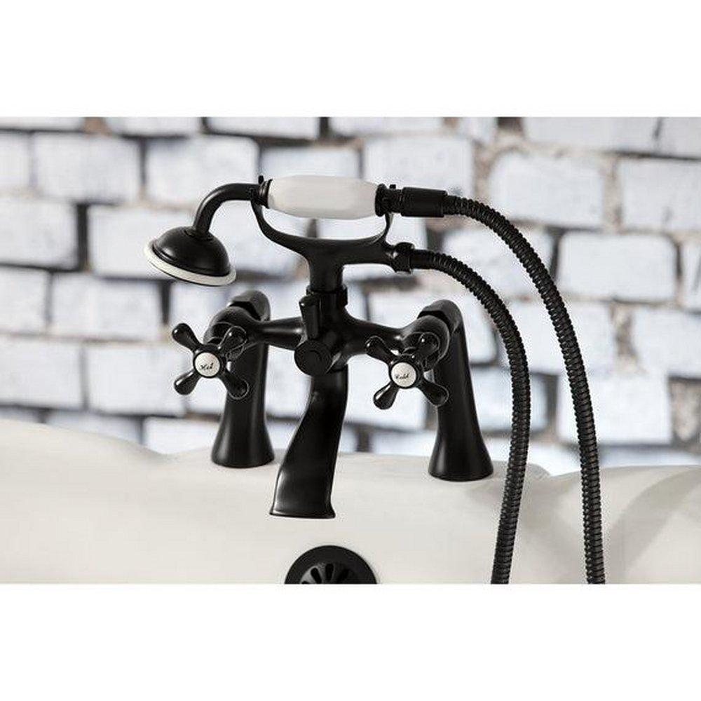 Deck Mounted Clawfoot Tub Filler with Built-In Diverter - Includes 1.8 GPM Hand Shower 