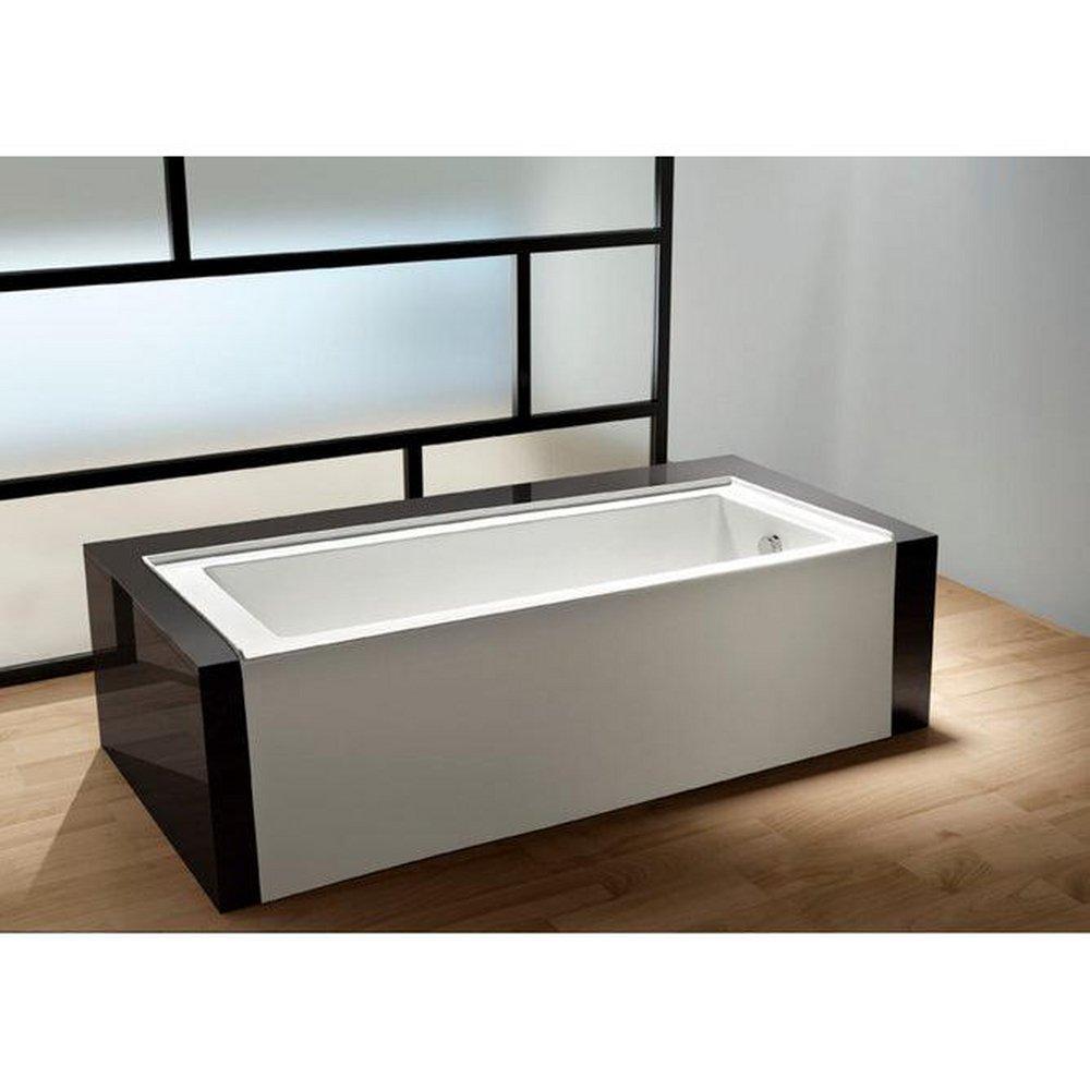 Aqua Eden 60" Three Wall Alcove Acrylic Soaking Tub with Right Drain 