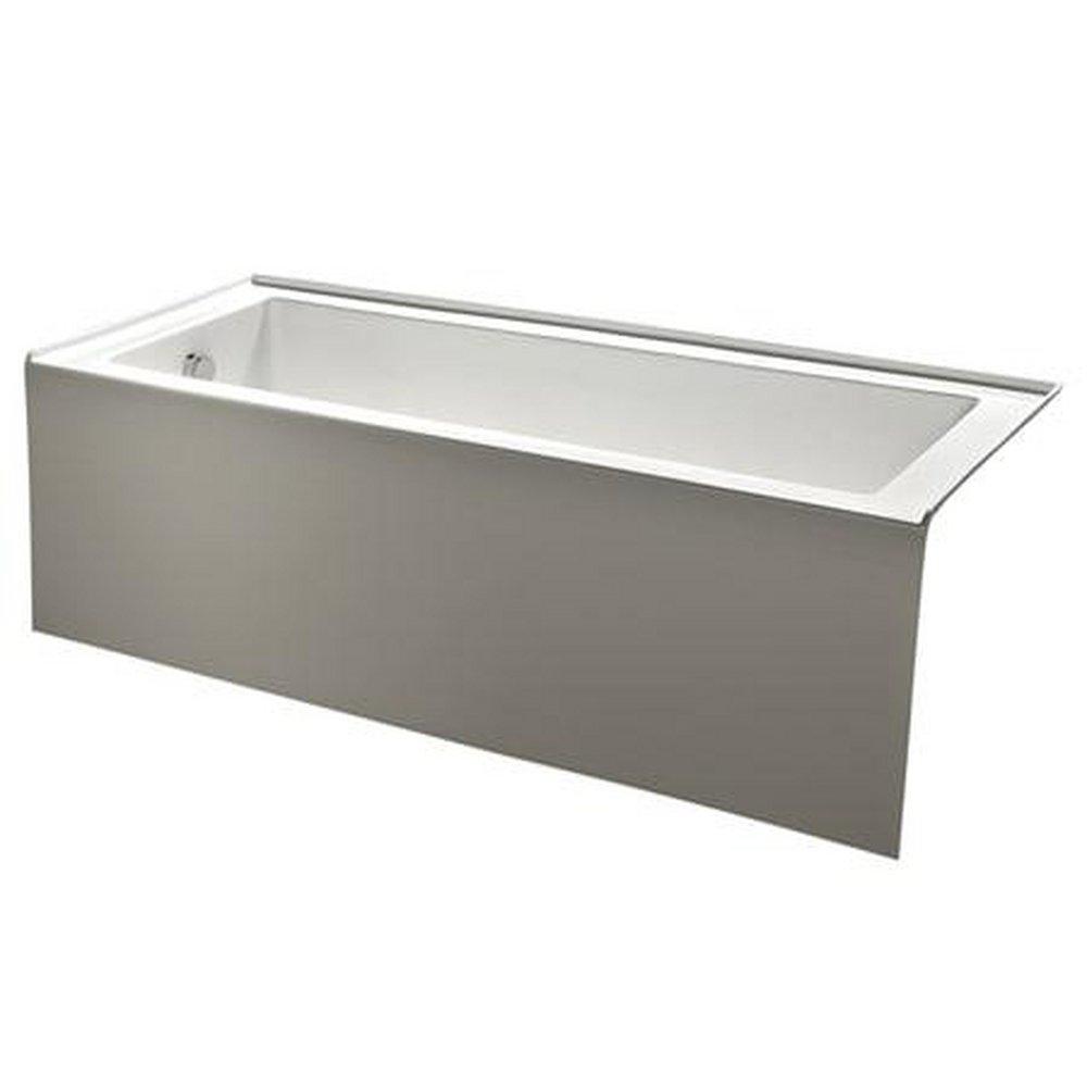 Kingston Brass White 60 x 30-11/16 in. Alcove Bathtub Left Drain 