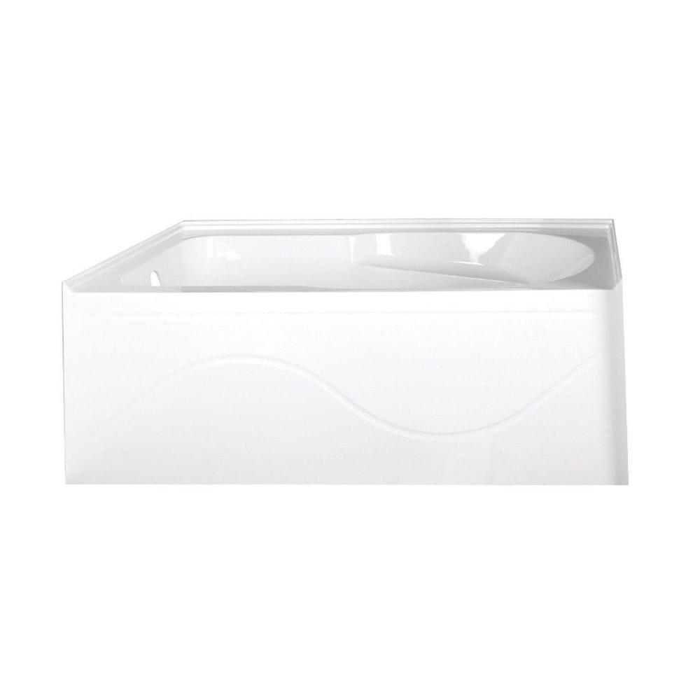 Aqua Eden 60" Three Wall Alcove Acrylic Soaking Tub with Left Drain Assembly and Overflow 