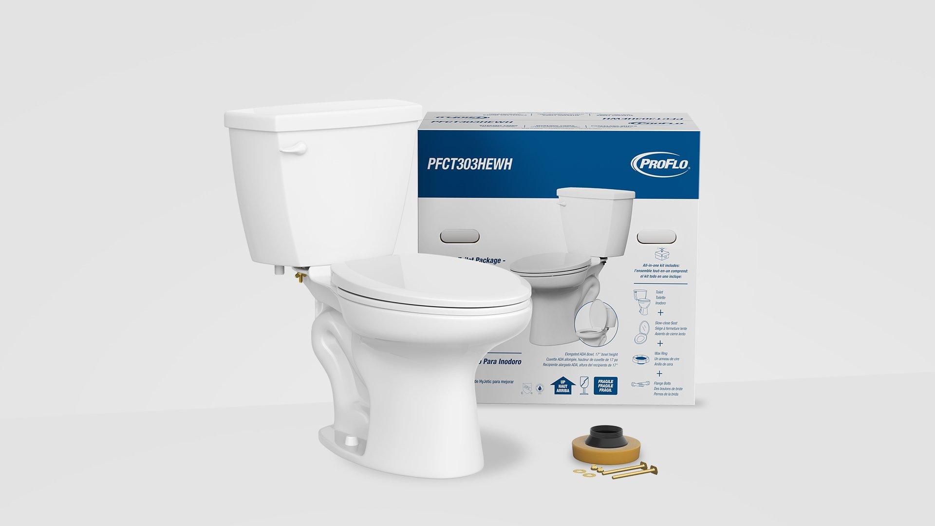 Complete Toilet Kit with HyJetic Rimless Flush