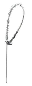 Pre-Rinse Assembly, 44" Stainless Steel Hose, Self-Closing Squeeze Valve, Wall Bracket
