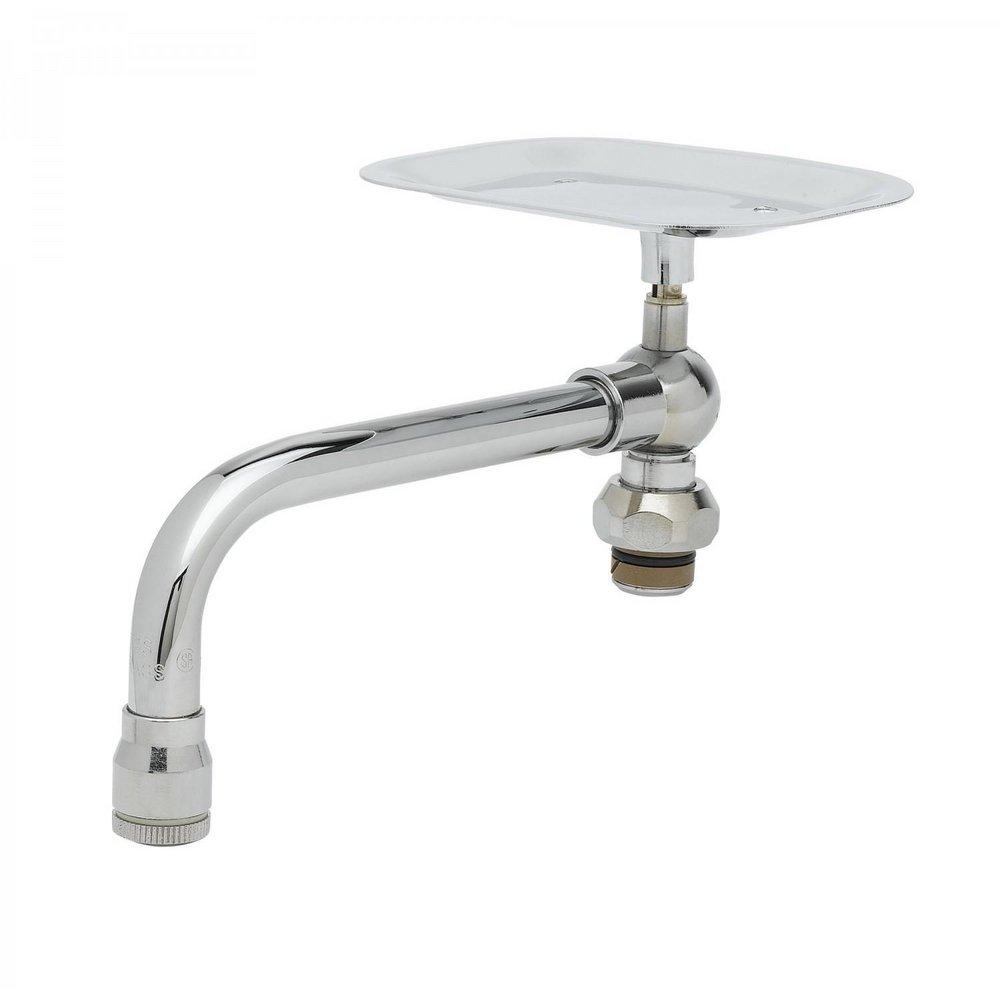 T&S Brass Polished Chrome Swing Nozzle with Soap Dish Attachment 