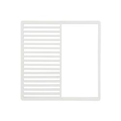 12 x 12 x 6-3/8 in. Floor Mount PVC Half Grate Floor Sink