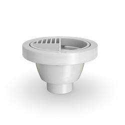 8-5/8 x 8-5/8 x 5 in. Floor Mount PVC Half Grate Floor Sink