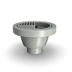 8-5/8 x 8-5/8 x 5 in. Floor Mount PVC Half Grate Floor Sink