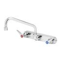 T&S Brass Chrome Plated Two Lever Handle Wall Mount Service Faucet 