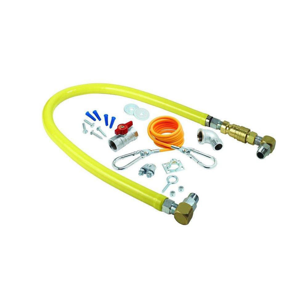 T&S Brass Yellow 3/4 in. NPT Gas Hose with Quick Disconnect 