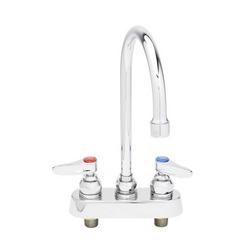 Workboard Faucet, Deck Mount, 4" Centers, 133X Swivel Gooseneck, Lever Handles