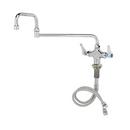 T&S Brass Polished Chrome 1-Hole Deckmount Swivel Double Pantry Faucet with Double Lever Handle 