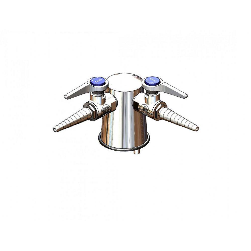 T&S Brass Turret with Two Hose Cocks 