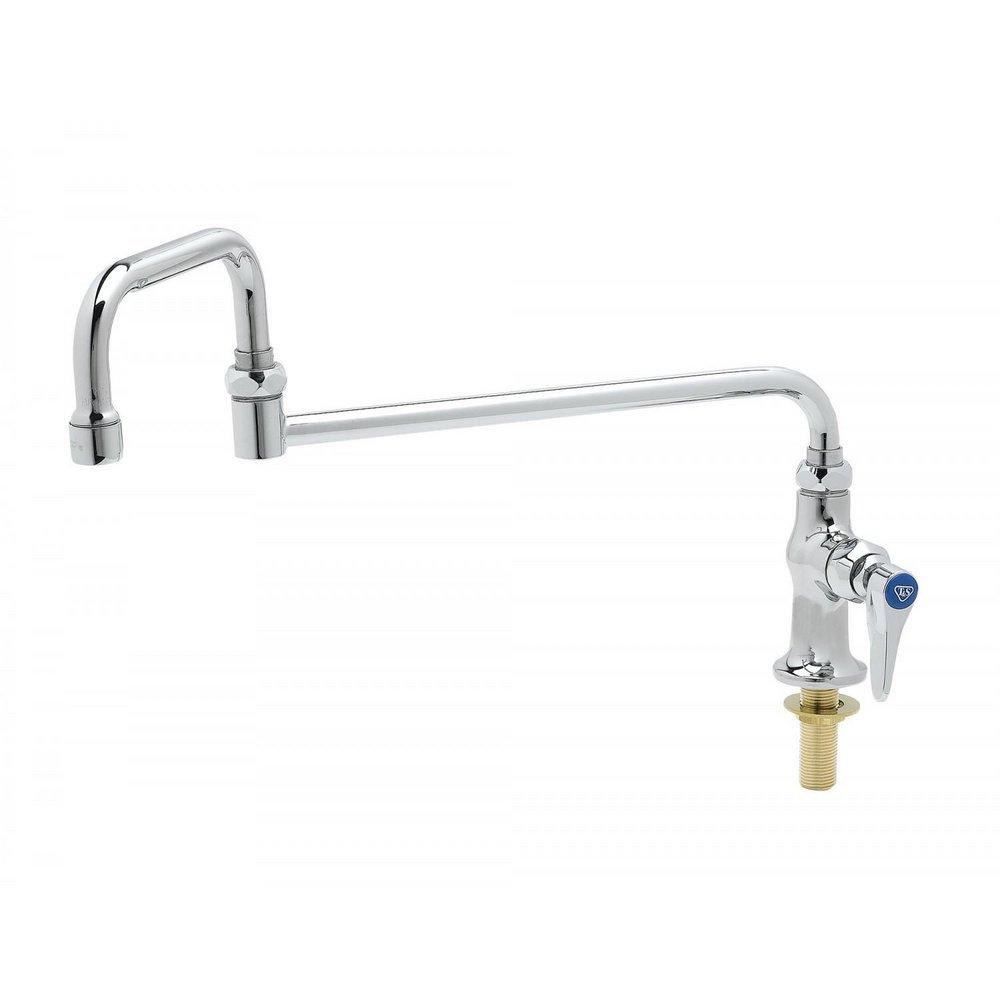 T&S Brass Polished Chrome Single Handle Lever Deck Mount Food Service Faucet 