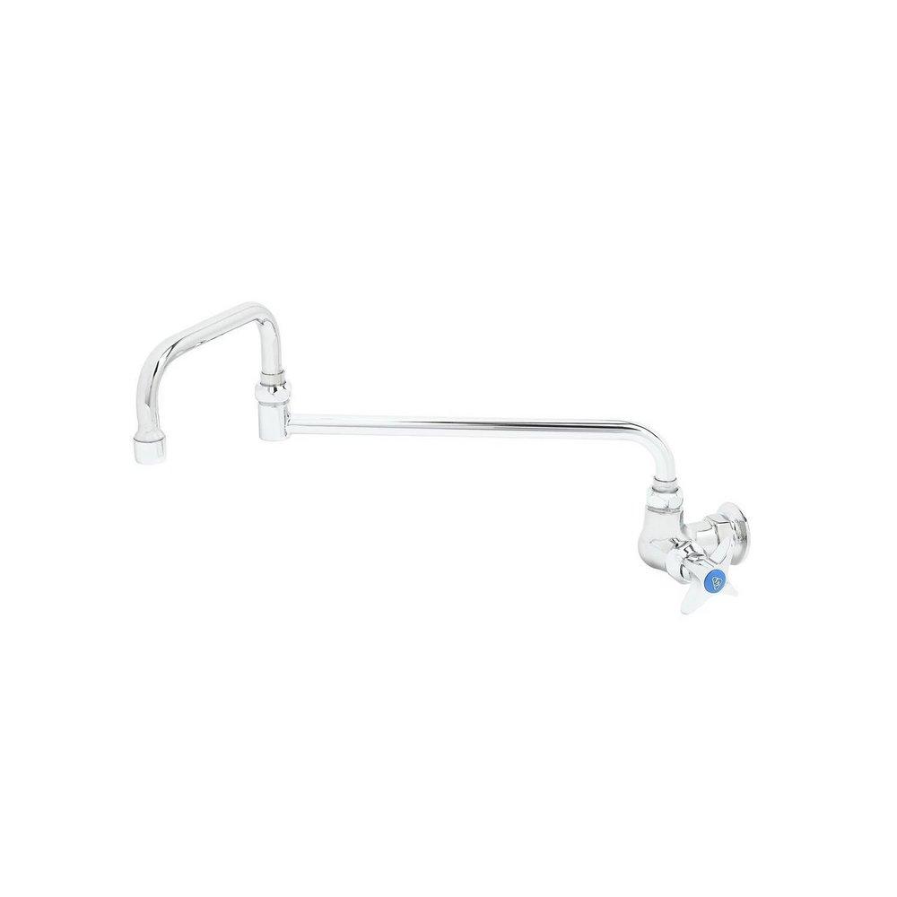 T&S Brass Polished Chrome Wall Mount Single Pantry Faucet 