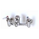 T&S Brass Chrome Plated Two Lever Handle Wall Mount Service Faucet 