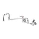 T&S Brass Chrome Plated Two Lever Handle Wall Mount Service Faucet 