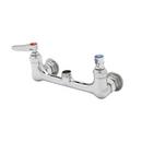 Pre-Rinse Base Faucet, 8" Wall Mount,S/R Outlet, Spring Check Eternas, Lever Handles