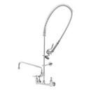 T&S Brass Chrome Plated 2-Hole Double Lever Handle Wall Mount Centerset Commercial Faucet 