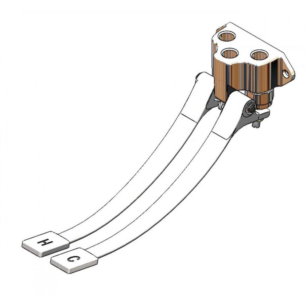 T&S Brass Polished Chrome Double Pedal Valve with Slow Close Cartridge 