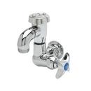 T&S Brass Polished Chrome 4.24 gpm Wall Mount Sill 4-Arm Handle Faucet with Vacuum Breaker 