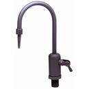 Lab Faucet, Dual-Control Handle, Gray PVC, Rigid Gooseneck, Serrated Tip, 3/8"Female Inlet