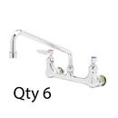 Double Pantry Faucet, Wall Mount, 8" Centers, 12" Swing Nozzle, 1/2" NPT Male Inlet Qty.6
