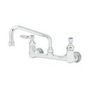 T&S Brass Polished Chrome Two Handle Lever Wall Mount Faucet 