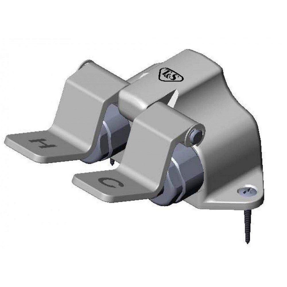 T&S Brass Polished Chrome Double Pedal Valve with Slow Close Cartridge 