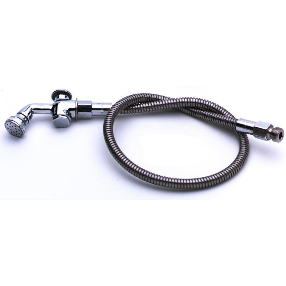 T&S Brass Chrome Plated Pre-Rinse Single Lever Self-Closing Spray Valve with 38 in. Hose 