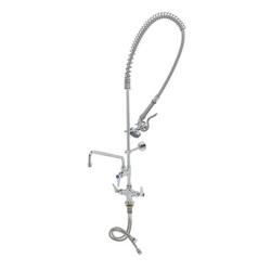 Pre-Rinse, Single Hole Base, Overhead Spring, Add-On Faucet, 12" Nozzle, Wall Bracket