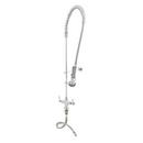 T&S Brass Polished Chrome Two Handle Lever Deck Mount Food Service Faucet 