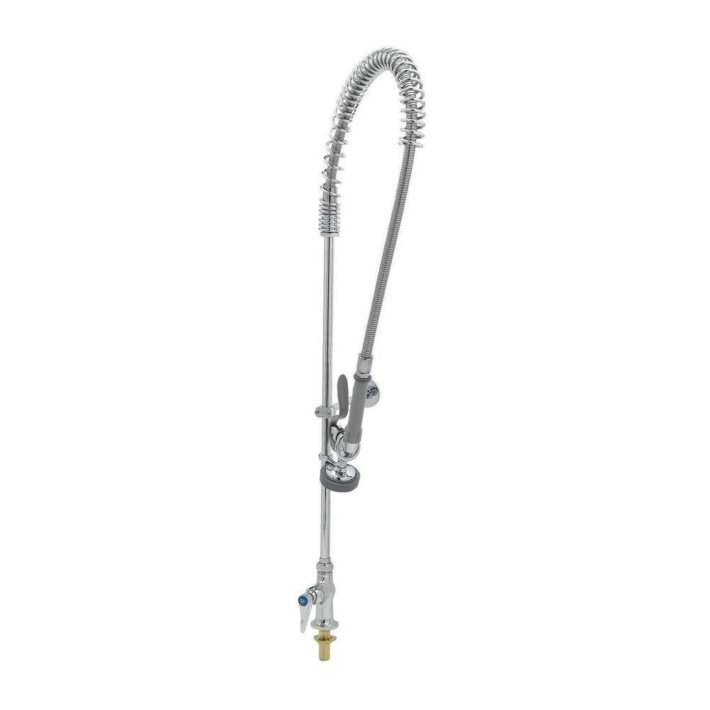 T&S Brass Polished Chrome Single Handle Lever Deck Mount Food Service Faucet 