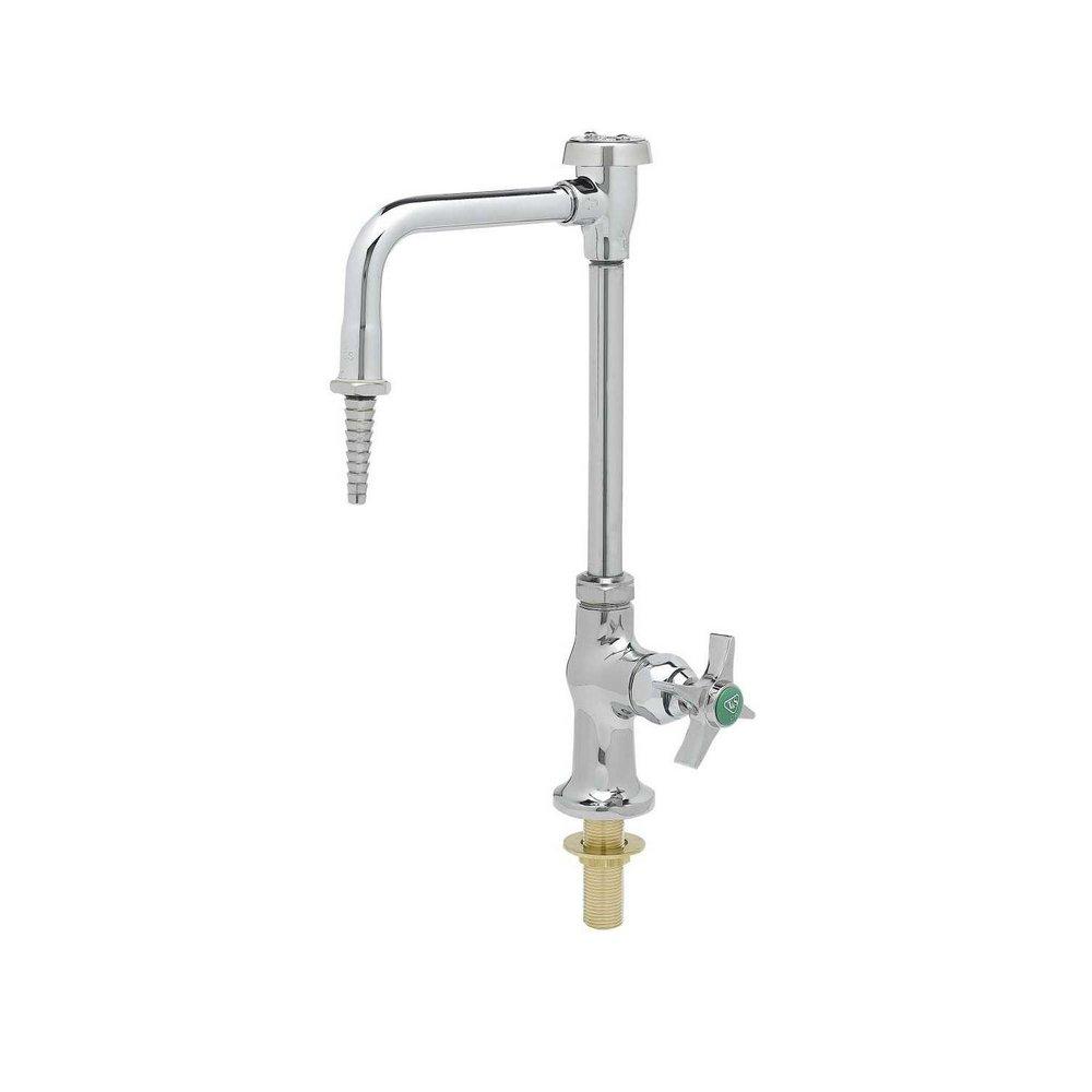 T&S Brass Polished Chrome Laboratory Faucet with Single 4-Arm Handle and 6-3/8 in. Spout Reach 
