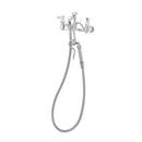 T&S Brass Polished Chrome Pot Filler with Double Lever Handle and Self Closing Hook Nozzle 