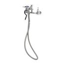 T&S Brass Polished Chrome Plated Pre-Rinse Faucet with Spray and Double Lever Handle 