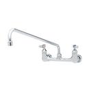 T&S Brass Polished Chrome 23.09 gpm 2 Hole Wall Mount Institutional Sink Faucet with Double Lever Handle and EE Inlet 