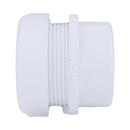 White PVC DWV Male Trap Adapter with Washer & Polyethylene Nut 