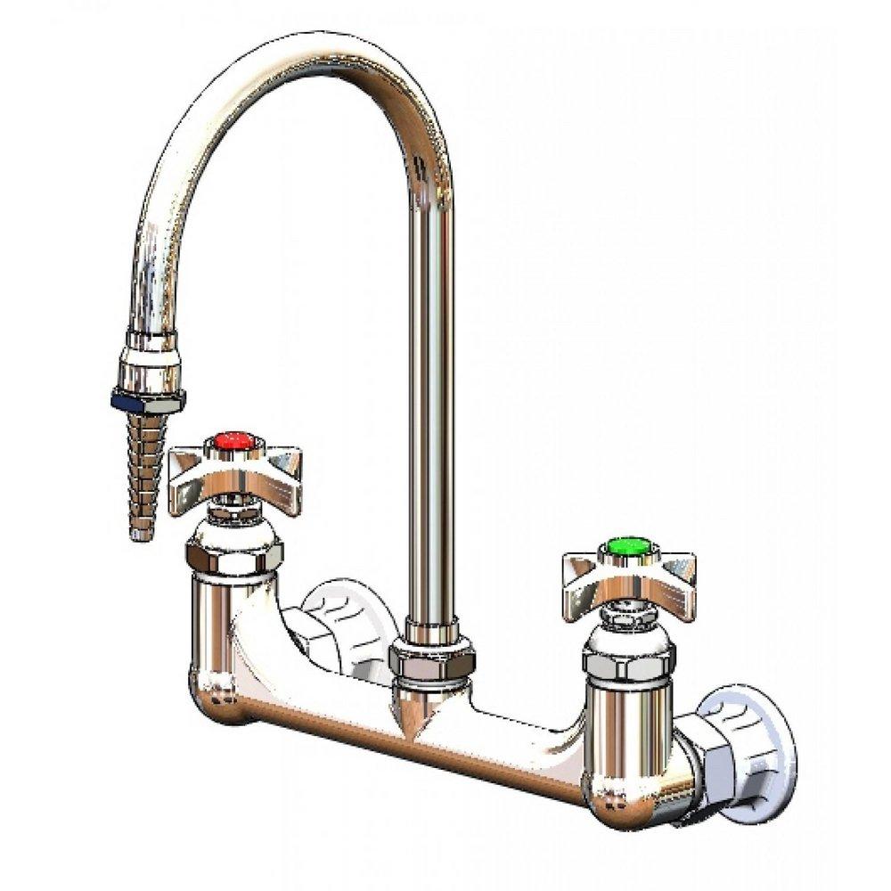 T&S Brass Chrome Lead Law Compliant 2 Handle Cross LAB Faucet Chrome 