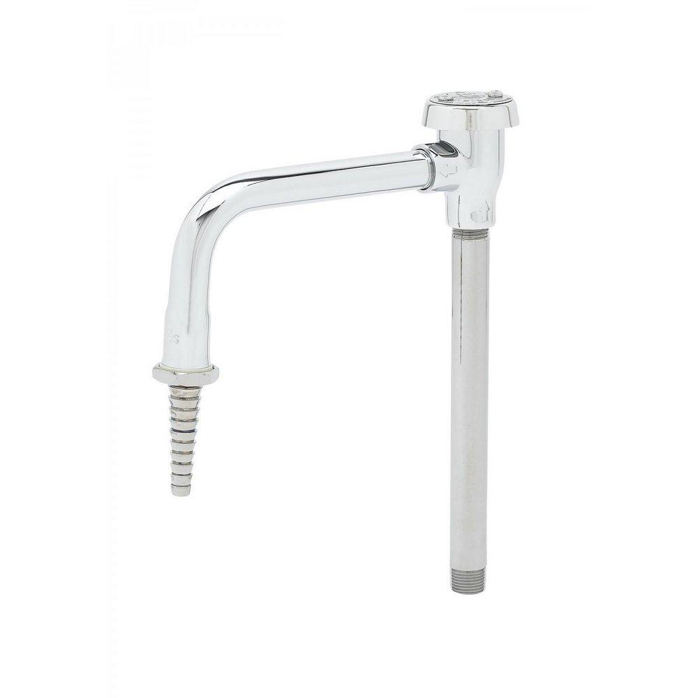 T&S Brass Polished Chrome Plated Rigid Gooseneck with Vacuum Breaker Nozzle 